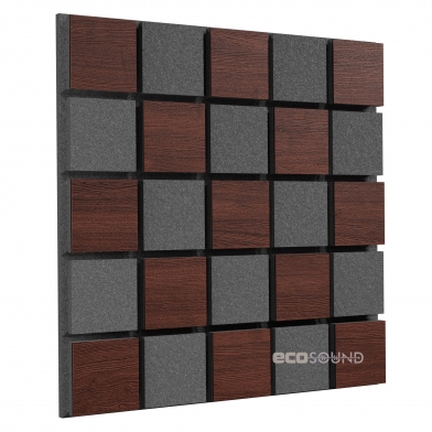 Купить акустическая панель ecosound tetras acoustic wood brown 50x50см 33мм цвет коричневый по низкой цене