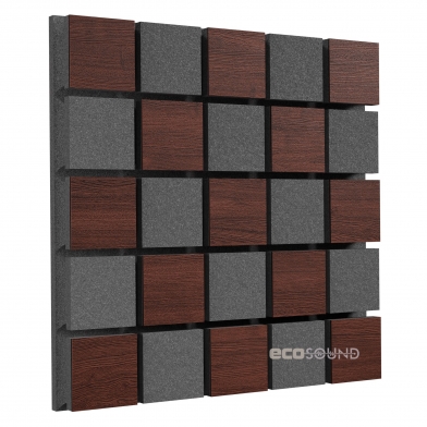 Купить акустическая панель ecosound tetras acoustic wood brown 50x50см 53мм цвет коричневый по низкой цене