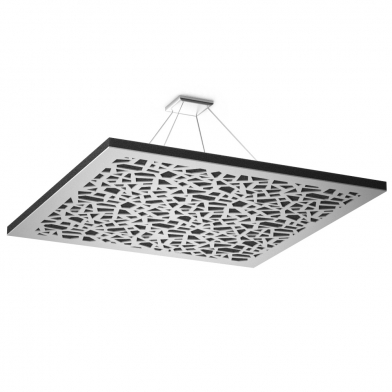 Купить акустическая подвесная звукопоглощающая панель ecosound quadro ecowave white 73мм 1х1м цвет белый по низкой цене