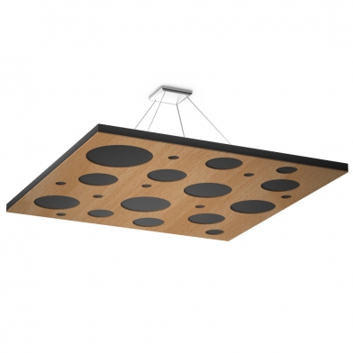 Купить акустическая подвесная звукопоглощающая панель ecosound quadro ecobubble cream 73мм 1х1м свет светлый дуб по низкой цене