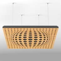 Акустическая подвесная звукопоглощающая панель Ecosound Vertex 500х500мм  50мм Цвет светлый дуб
