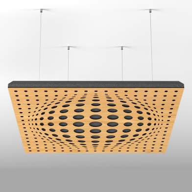 Купить акустична підвісна звукопоглинаюча панель ecosound  vertex 500х500мм 50мм колір світлий дуб по низкой цене