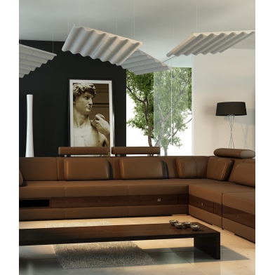 Купить акустическая подвесная звукопоглощающая панель ecosound ecowave 500х500мм  50мм цвет белый по низкой цене