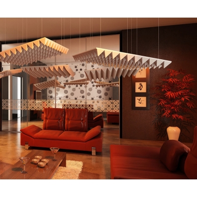 Купить акустическая подвесная звукопоглощающая панель ecosound quadro pyramid green. 50мм 1х1м цвет зелёный по низкой цене