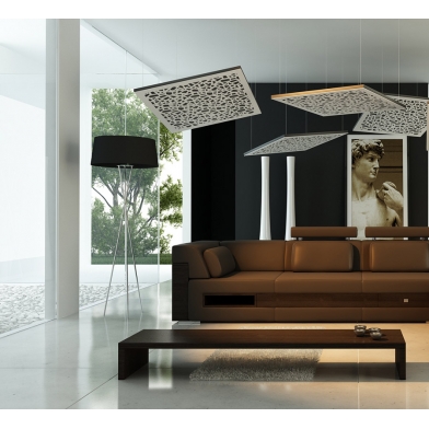 Купить акустическая подвесная звукопоглощающая панель ecosound quadro ecobubble cream 73мм 1х1м свет светлый дуб по низкой цене