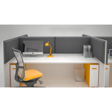 Купить акустична ширма для офісних столів ecosound quadro screen grey 100х50 см 50мм колір сірий  по низкой цене