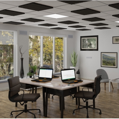 Купить акустическая плита для подвесных потолочных систем  ecosound tetras strong 600х600х50мм grey по низкой цене