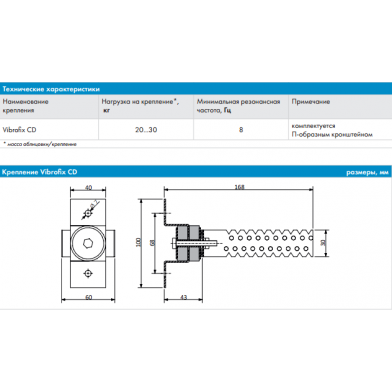 Купить антивибрационные крепления стеновое  vibrofix cd по низкой цене