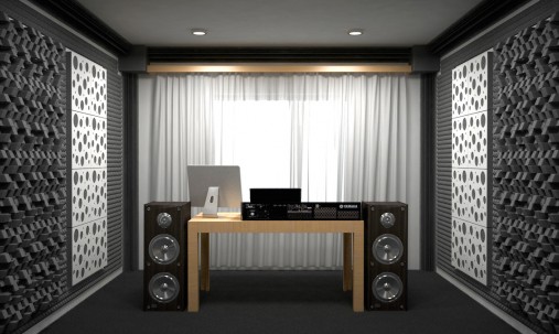 Визуализация проекта с использованием Акустический диффузор-рассеиватель Ecosound EcoWOOD 135 мм,60х60 см Светлый дуб