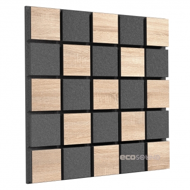 Купить акустическая панель ecosound tetras acoustic wood cream 50x50см 53мм цвет светлый дуб по низкой цене